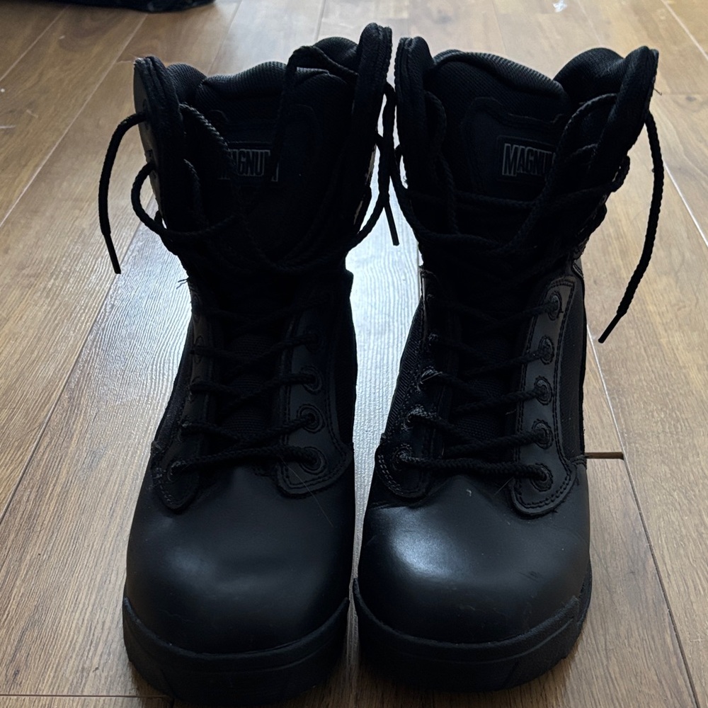 Magnum Black Lace-Up Boots